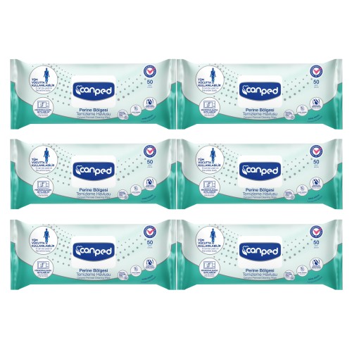 Canped Perine Bölgesi Temizleme Havlusu 50 li x 6 Adet